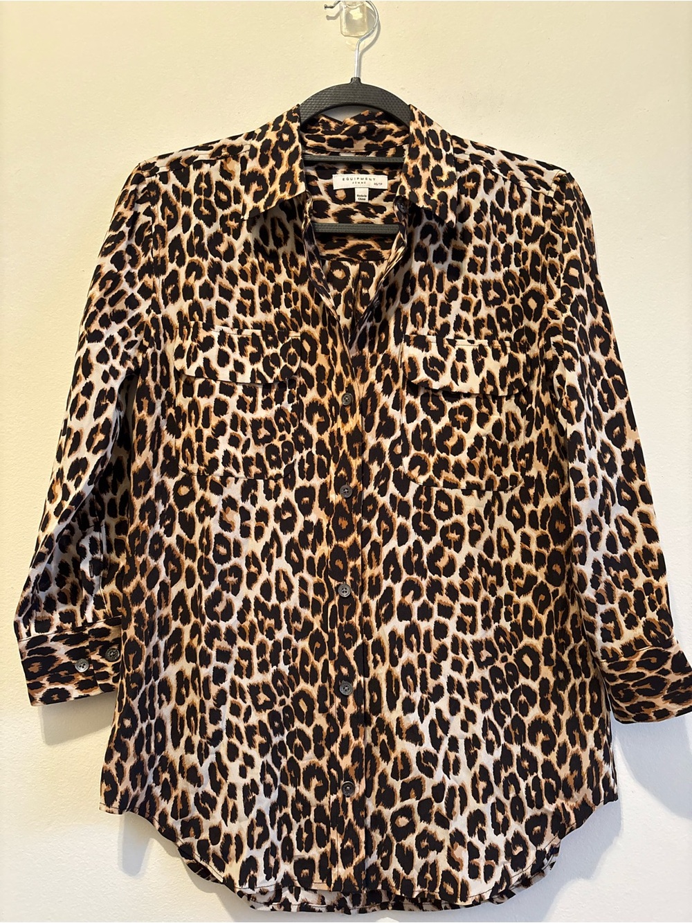Equipment Leopard-Print Button Down Shirt - Brown and Black